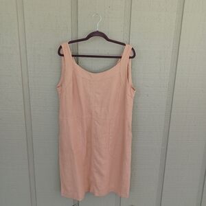 Magic Linen Tie Back Dress Size XL Women Preppy Pockets Linen Sleeveless